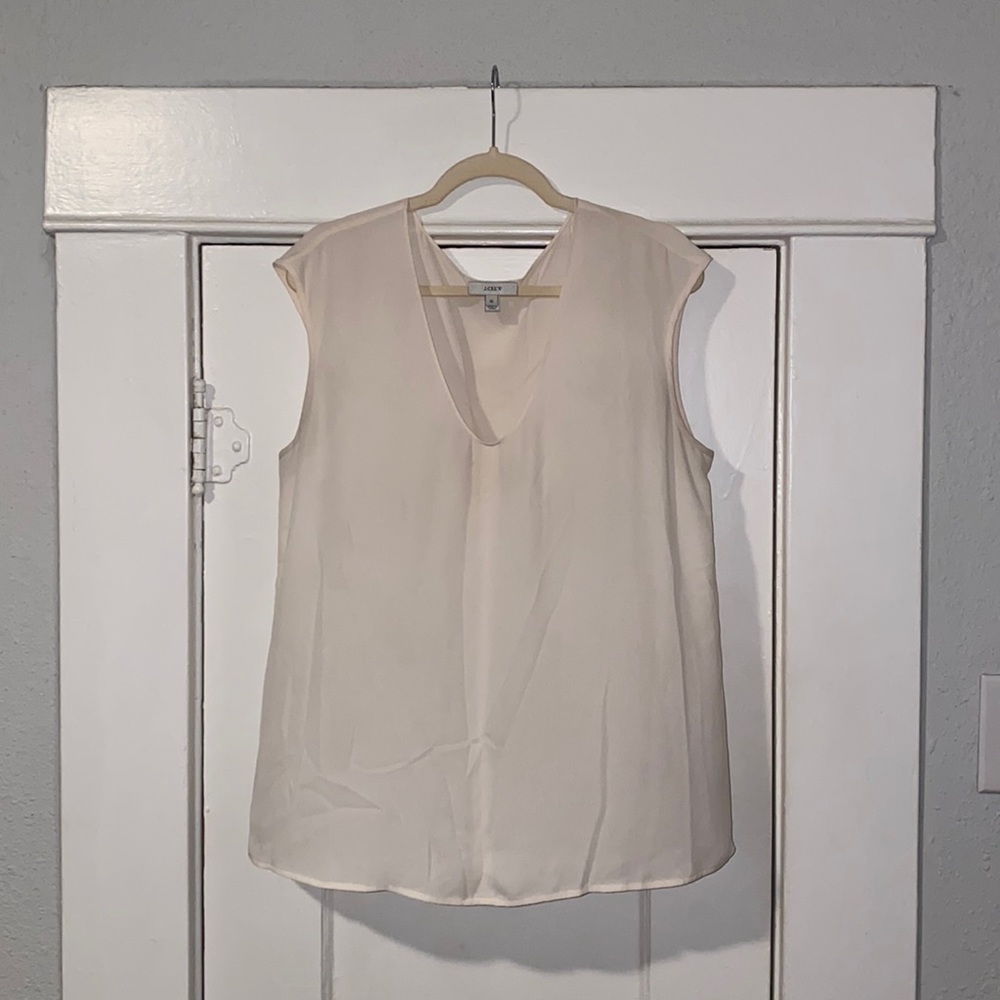 J.Crew Cream Cap Sleeve Blouse